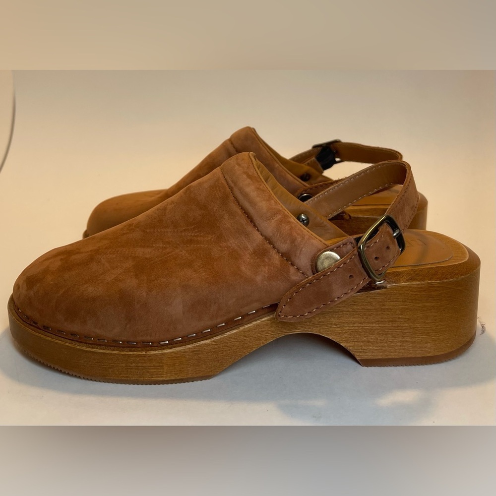 NWOT RE/DONE 70s Suede Platform Clogs Size 37 EU (6.5 US) Made in Italy - Picture 9 of 12